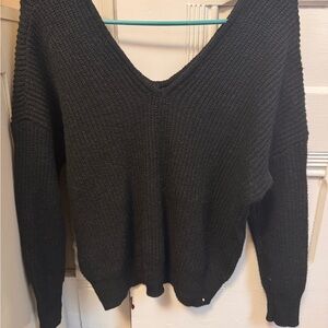 Women's Black V-Neck Sweater